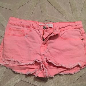 Abercrombie coral jean shorts